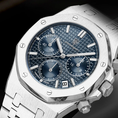 Men’s Luxury Sport Chronograph Watch with Textured Dial