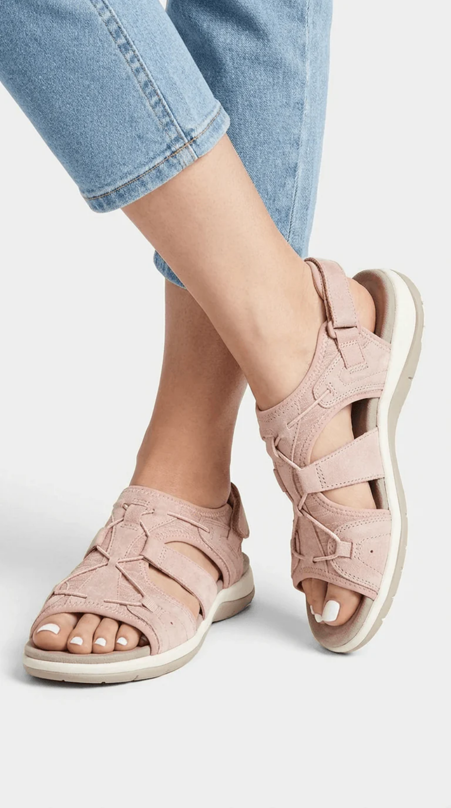 Comfortable cross-strap sandal