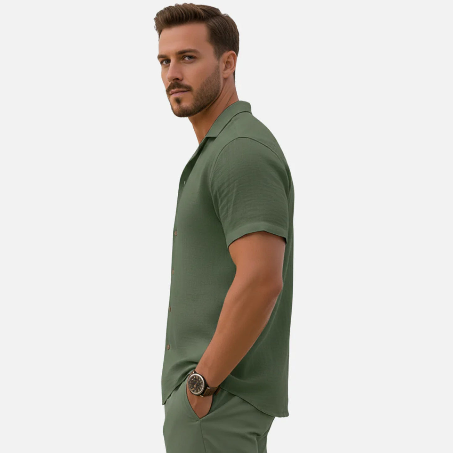 Men’s Lightweight Linen Short-Sleeve Shirt
