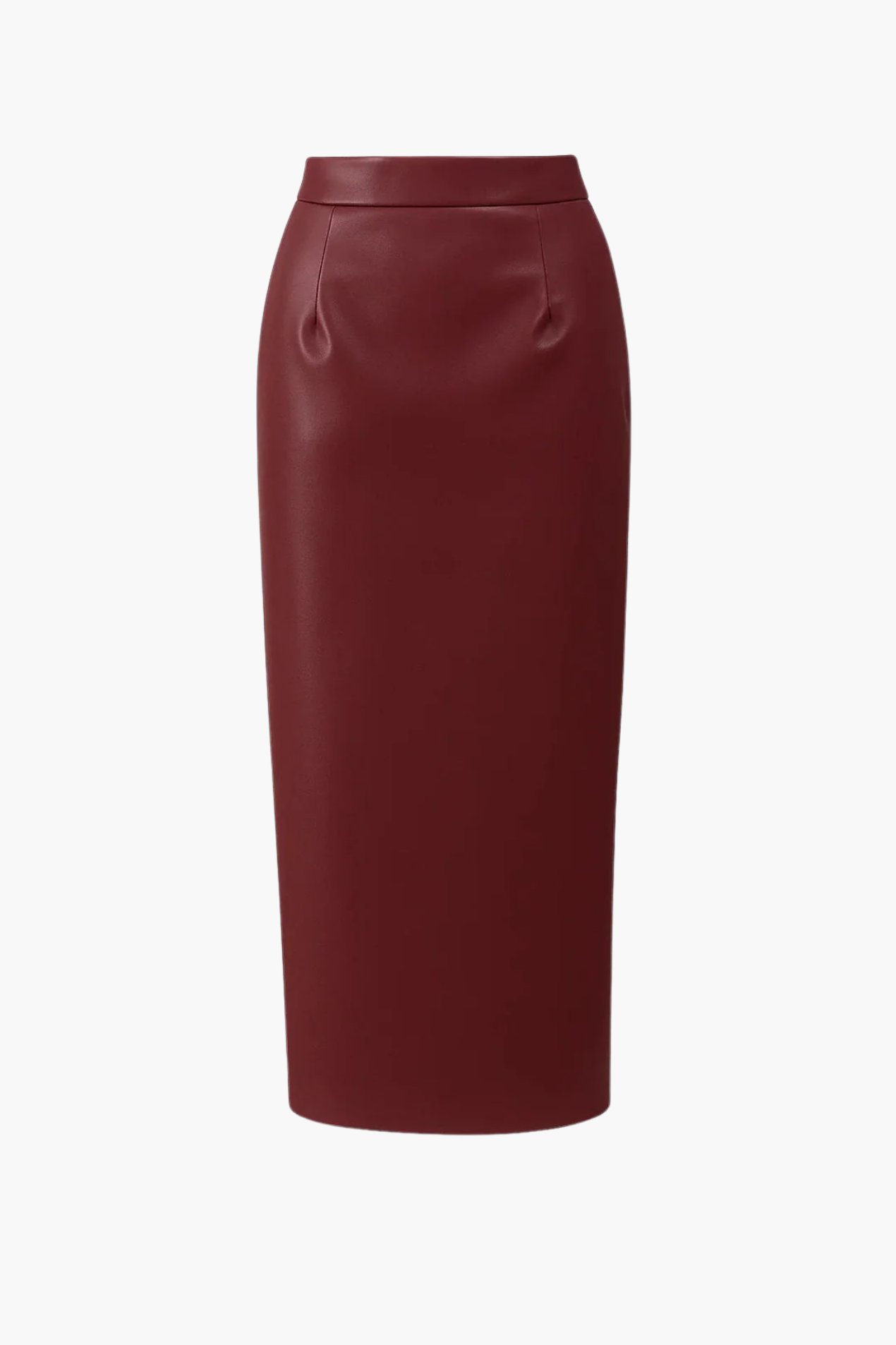 Women’s high-waisted faux leather midi skirt