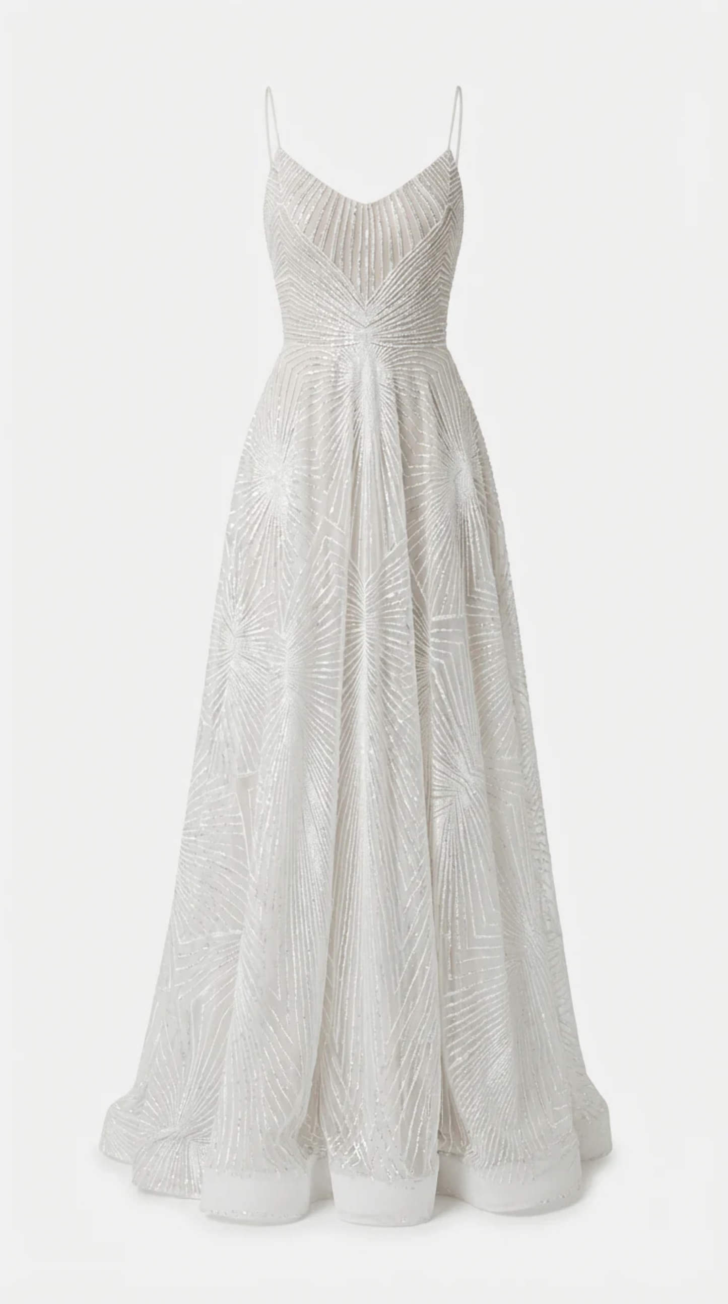 Elegant Women's Long Dress with Thin Straps and Textured Pattern