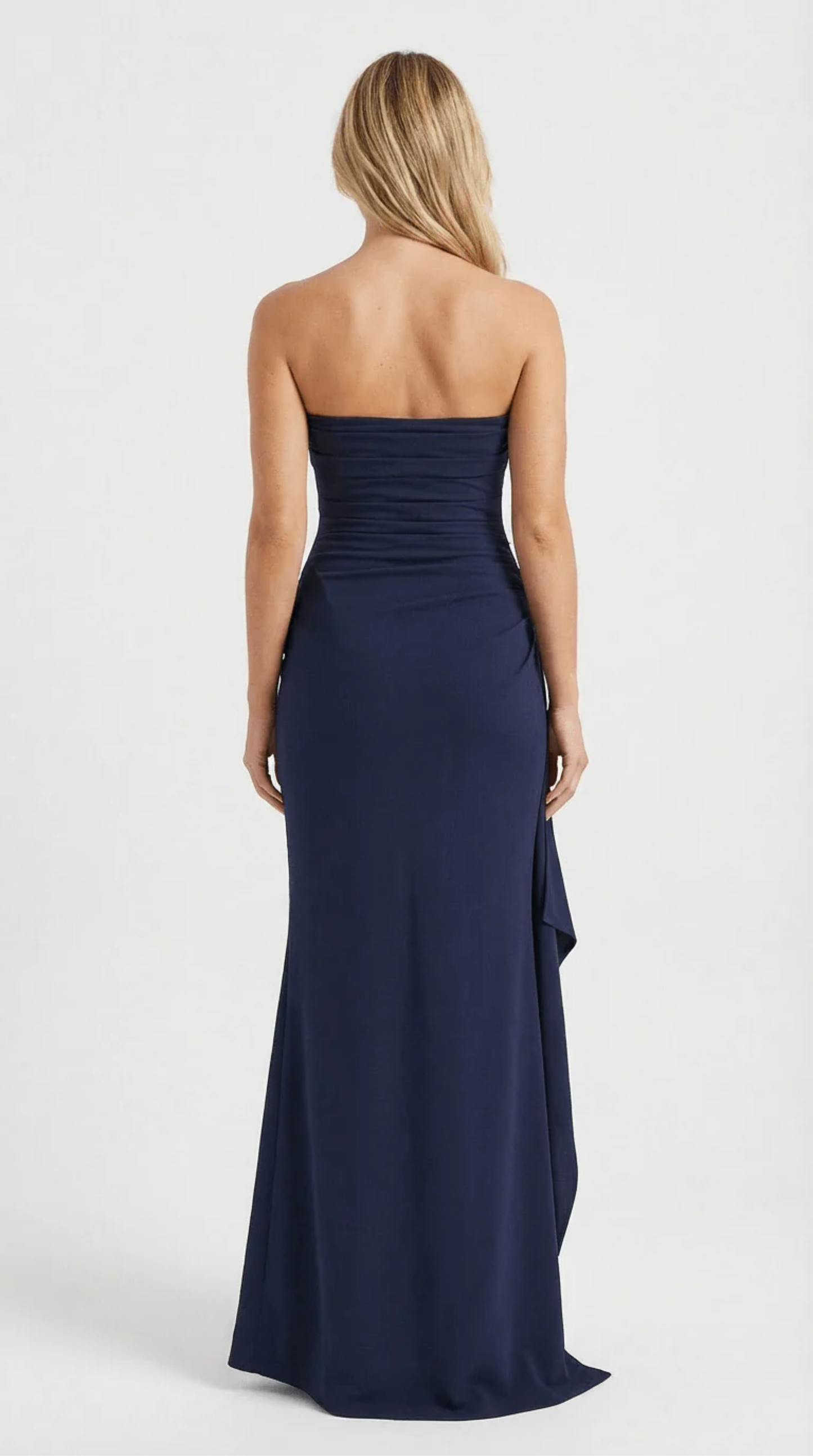 Strapless Elegant Maxi Dress with High Slit
