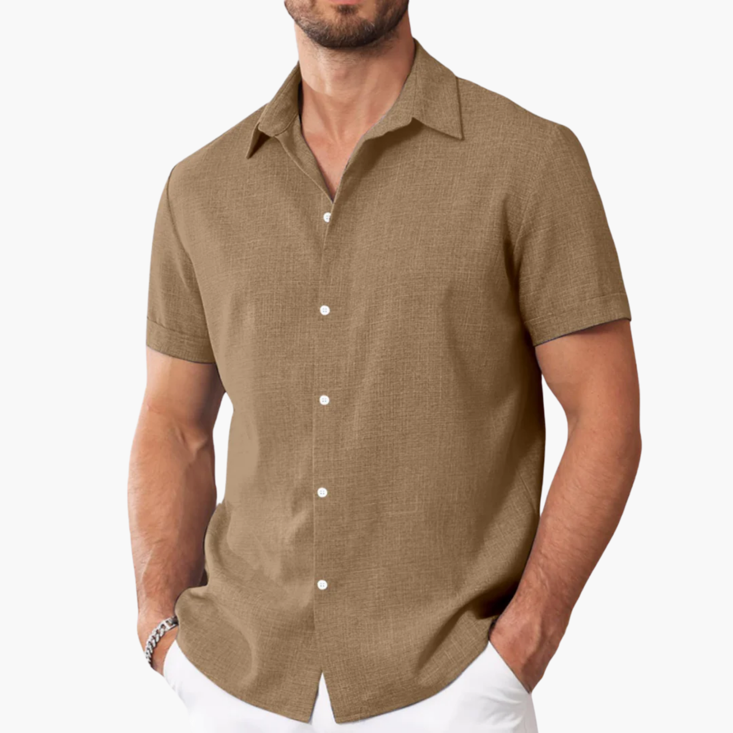 Men’s Lightweight Linen Short-Sleeve Shirt