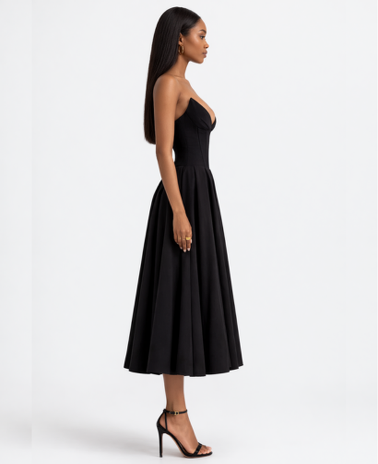 Flared Midi Dress Women – Structured Neckline & Defined Waist, Summer Wedding Guest Canada