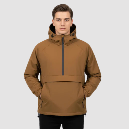 Men’s Hooded Anorak Jacket – Half-Zip