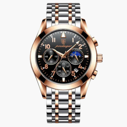 Men’s Chronograph Watch – 41 mm Multifunction Dial with Moon Phase