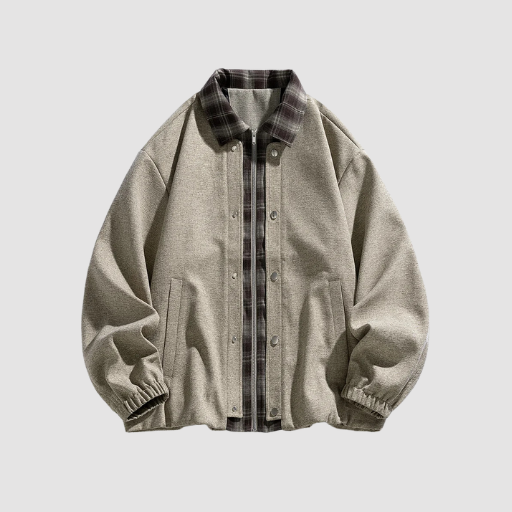 Men’s Mid-Season Zip-Up Jacket with Shirt Collar