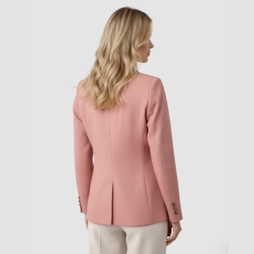 Women’s Tailored Blazer with Notched Lapel and One-Button Closure