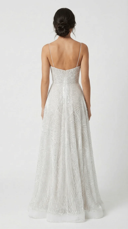 Textured Maxi Dress Women – Thin Straps & Elongating Silhouette, Wedding Guest Summer Canada