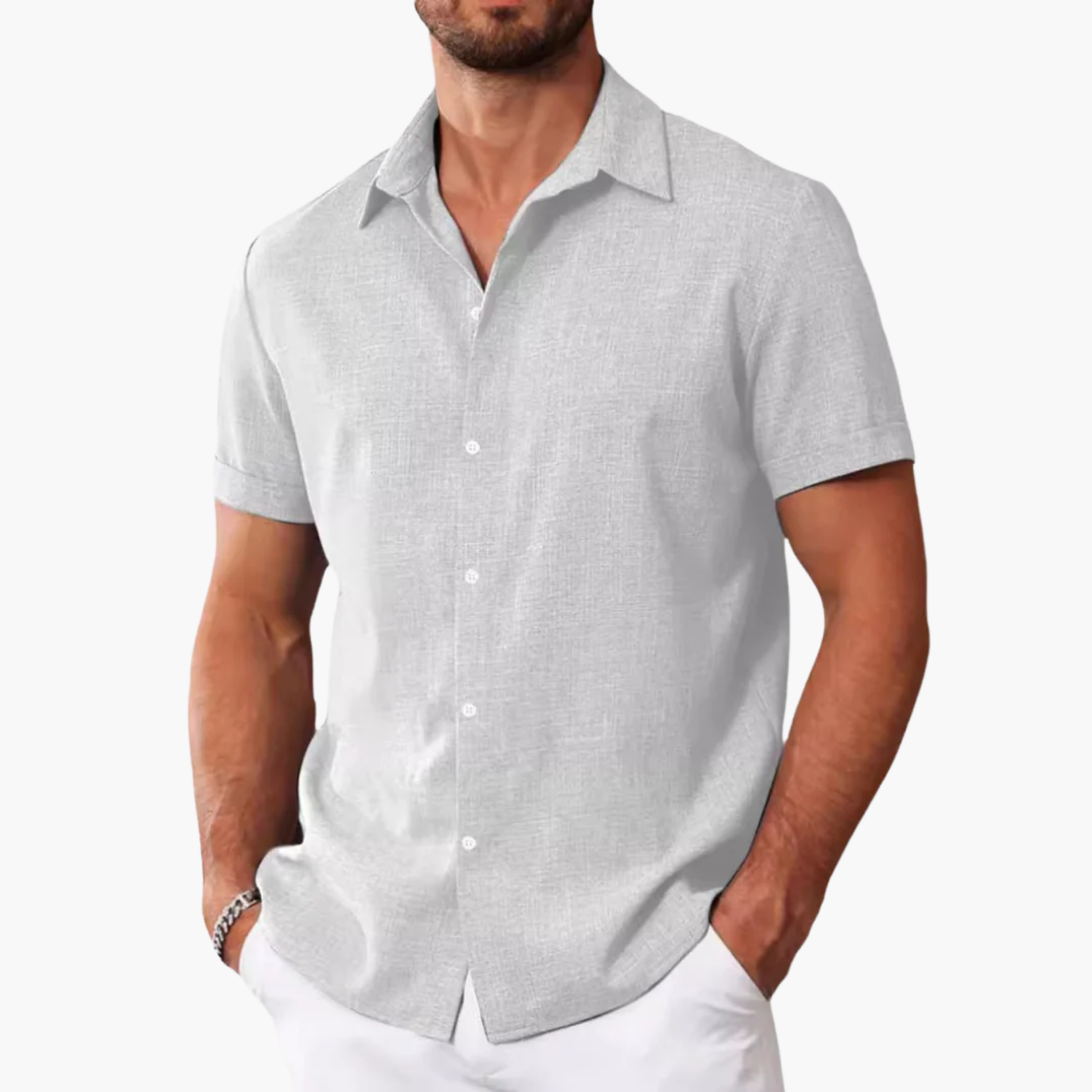 Men’s Lightweight Linen Short-Sleeve Shirt