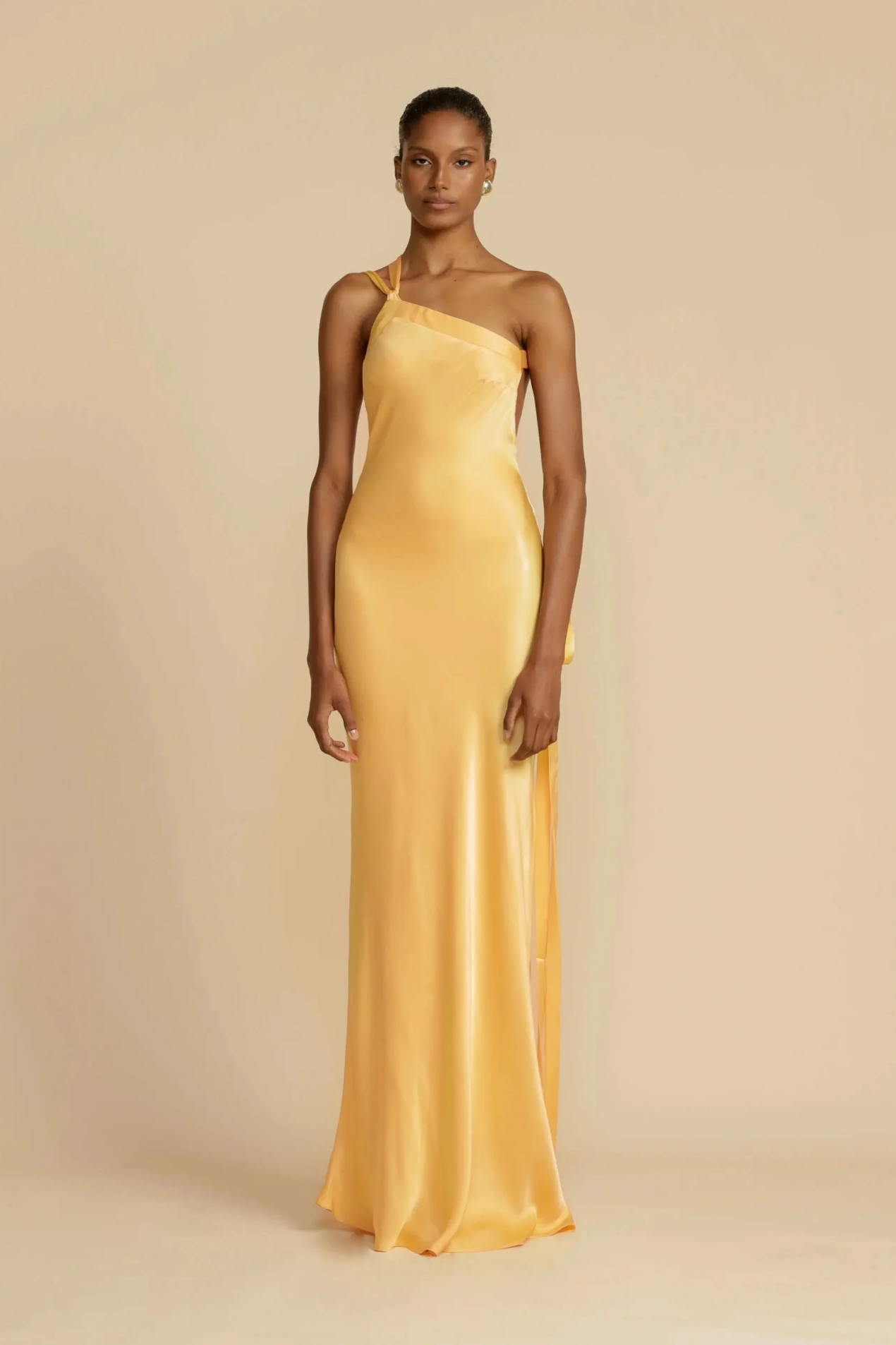 One-Shoulder Satin Maxi Dress Women – Asymmetric Drape & Floor-Length, Summer Wedding Guest Gown Canada