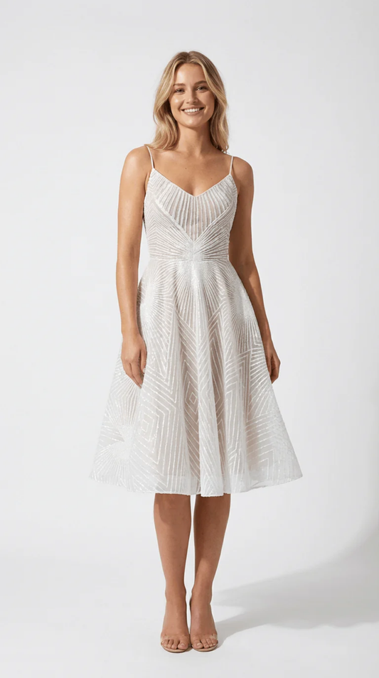 Elegant Women's Long Dress with Thin Straps and Textured Pattern