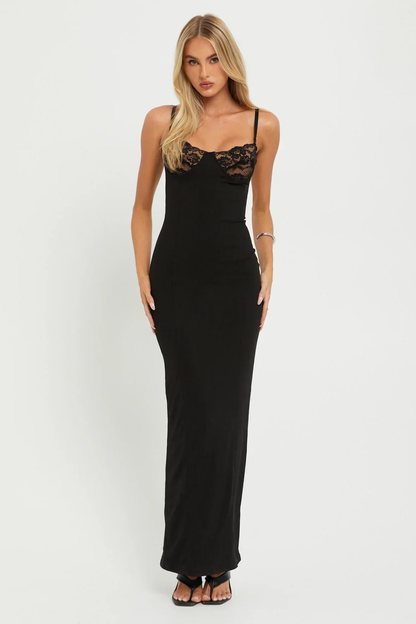 Floral Lace Maxi Dress Women – Thin Straps & Fitted Silhouette, Summer Wedding Guest Canada