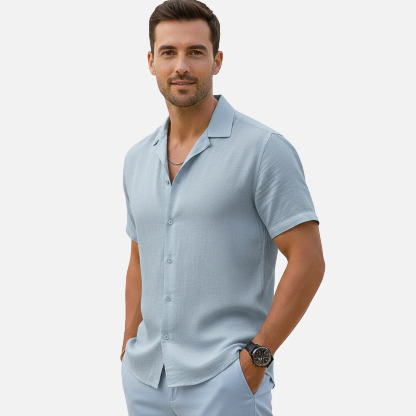 Men’s Lightweight Linen Short-Sleeve Shirt