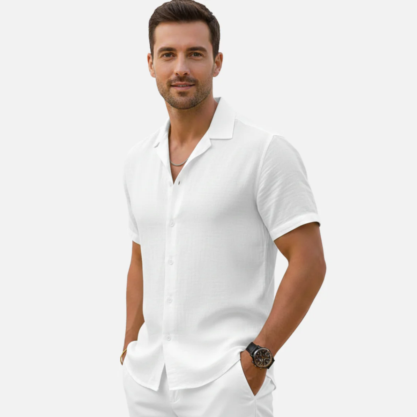 Men’s Lightweight Linen Short-Sleeve Shirt