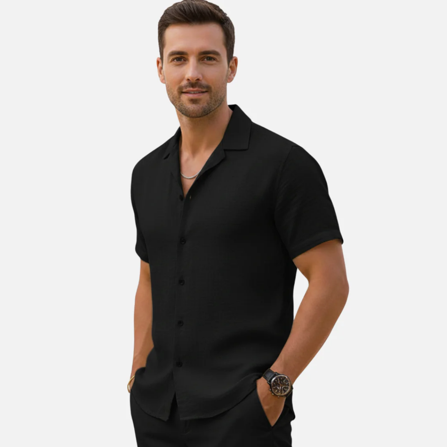 Men’s Lightweight Linen Short-Sleeve Shirt