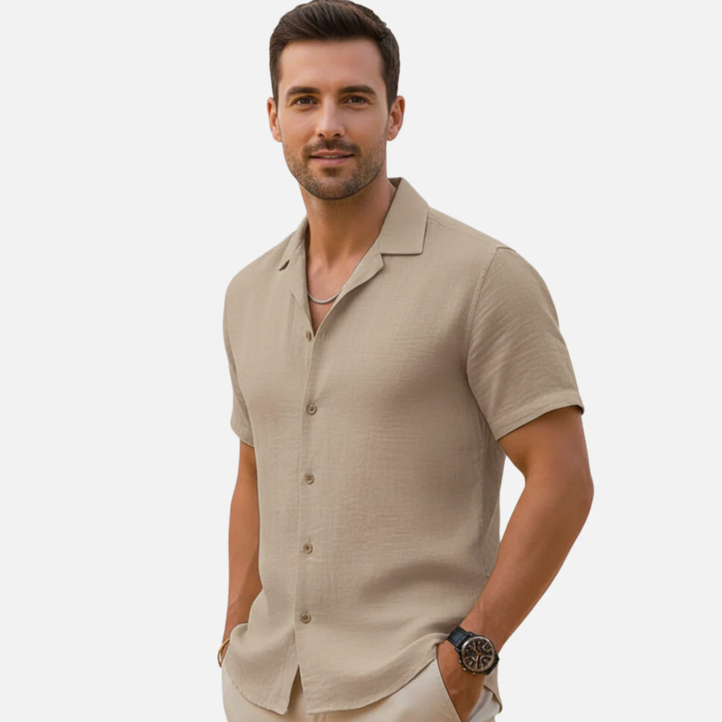 Men’s Lightweight Linen Short-Sleeve Shirt