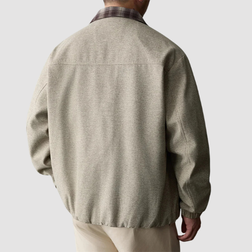 Men’s Mid-Season Zip-Up Jacket with Shirt Collar