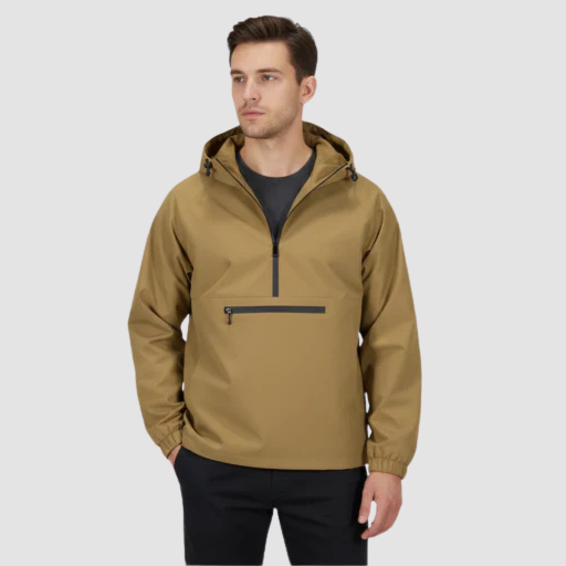 Men’s Hooded Anorak Jacket – Half-Zip