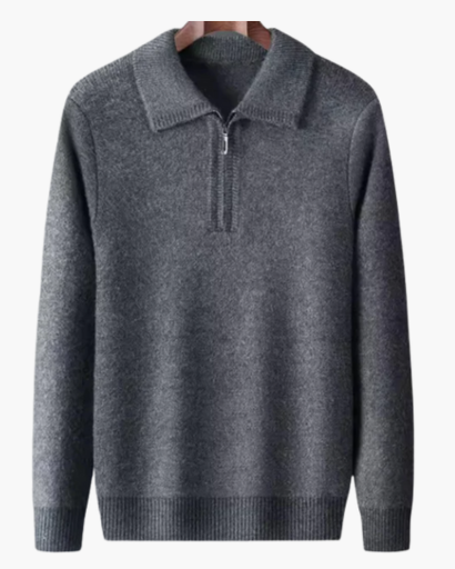 Cashmere zip-neck sweater – Chic and casual style