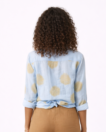 Women’s long-sleeve floral-print shirt
