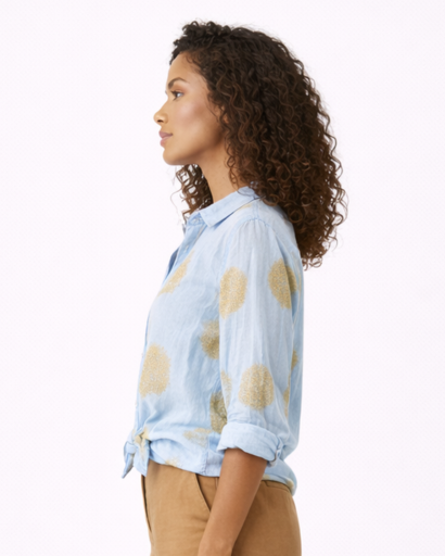 Women’s long-sleeve floral-print shirt