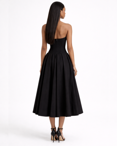 Flared Midi Dress Women – Structured Neckline & Defined Waist, Summer Wedding Guest Canada