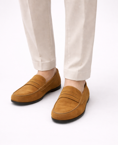 Suede Slip-On Loafer Sandals Women – Round Toe & Cushioned Insole, Smart Casual Patio Season