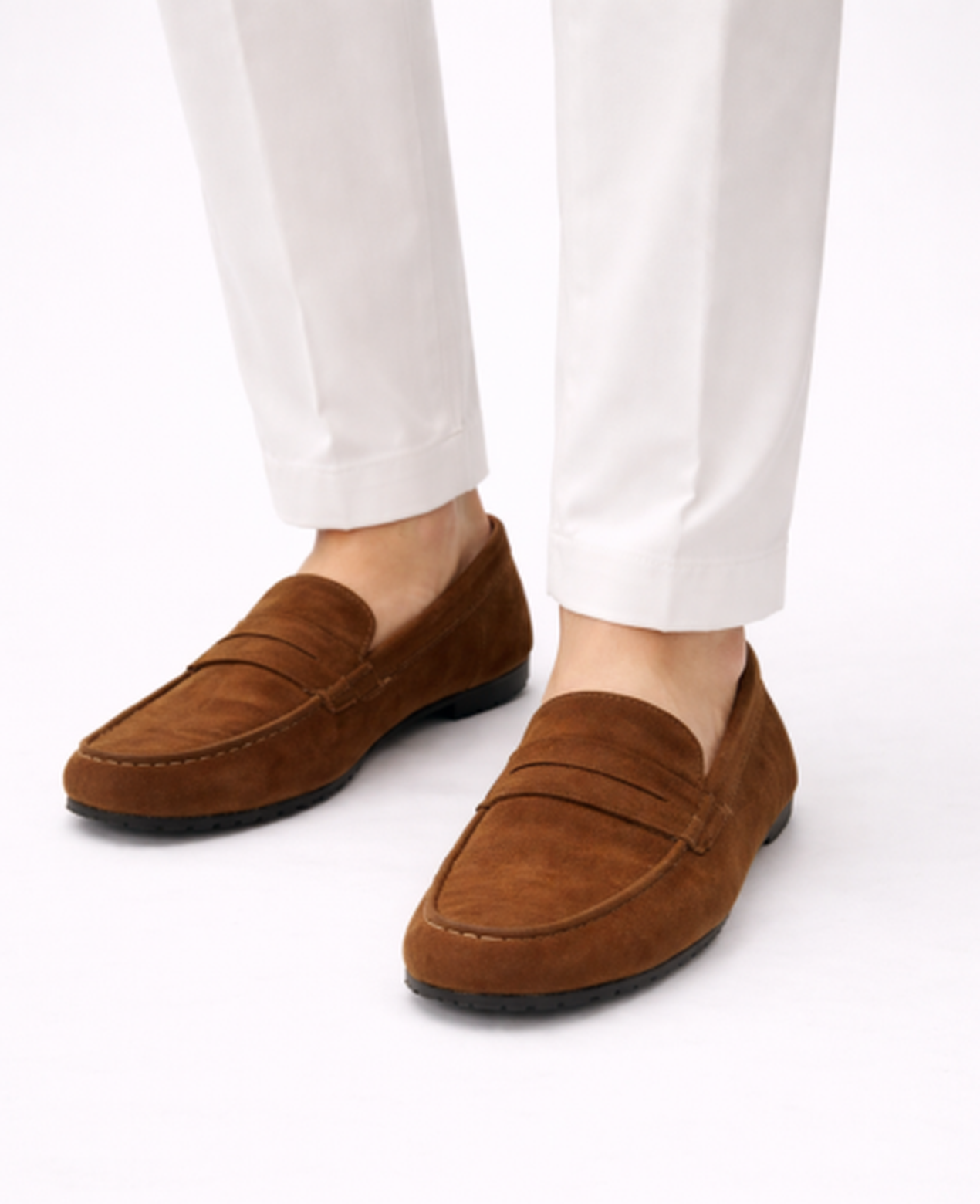 Suede Slip-On Loafer Sandals Women – Round Toe & Cushioned Insole, Smart Casual Patio Season