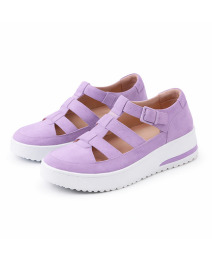 Cut-Out Platform Sneakers Women – Chunky Sole & Strap Closure, Street Style Summer Canada