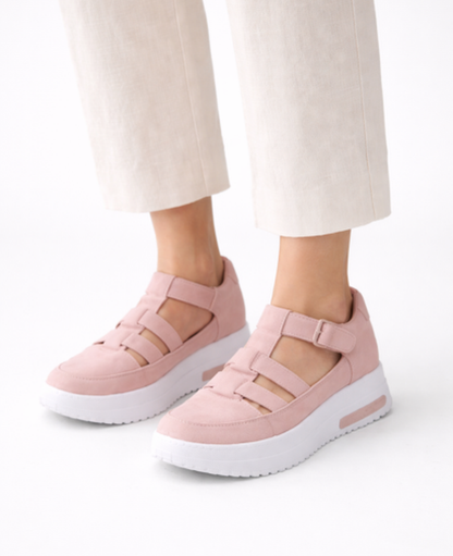 Cut-Out Platform Sneakers Women – Chunky Sole & Strap Closure, Street Style Summer Canada