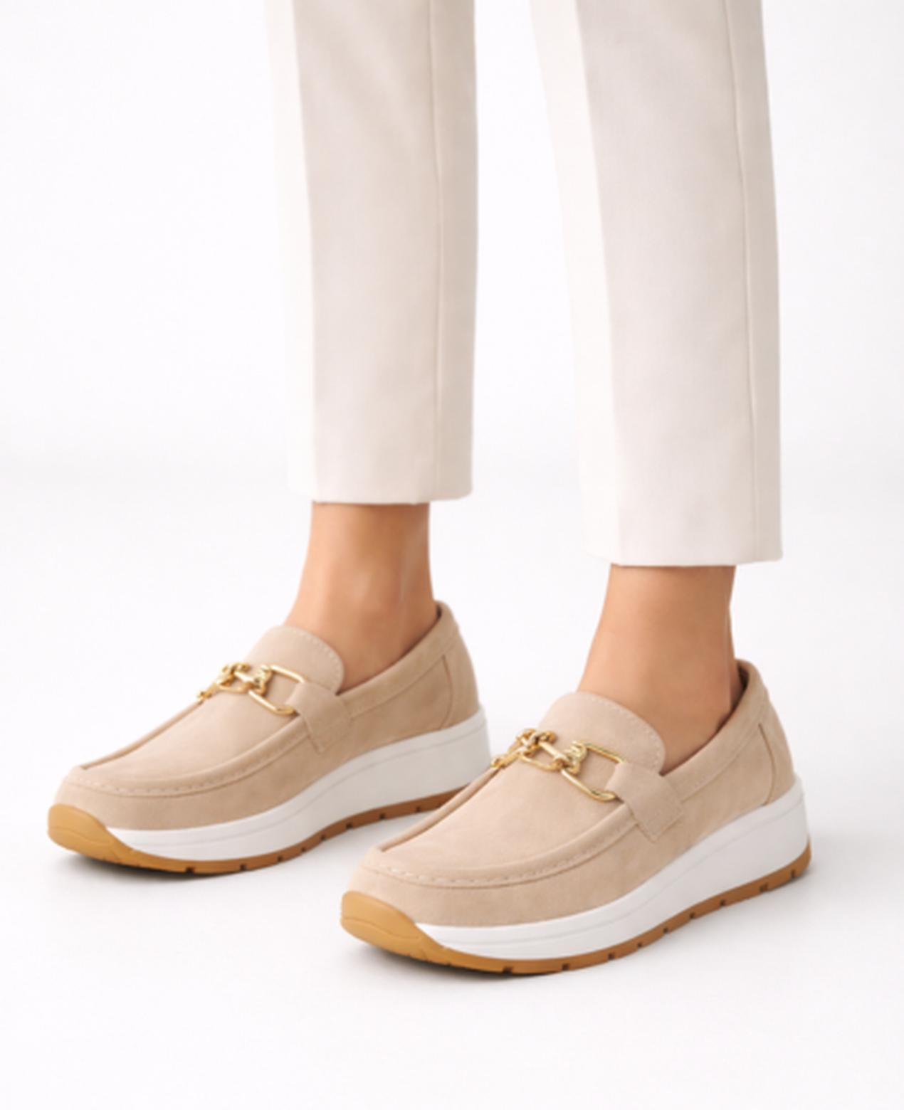 Platform Loafers Women – Metal Chain Detail & Chunky Sole, Casual Chic Everyday