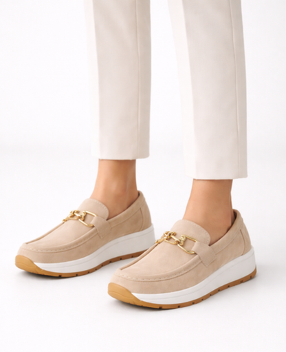 Platform Loafers Women – Metal Chain Detail & Chunky Sole, Casual Chic Everyday