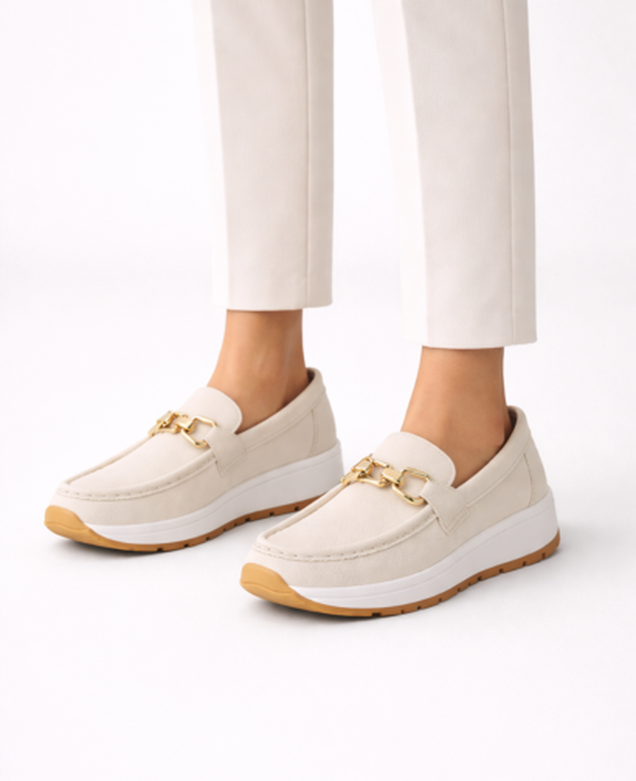 Platform Loafers Women – Metal Chain Detail & Chunky Sole, Casual Chic Everyday