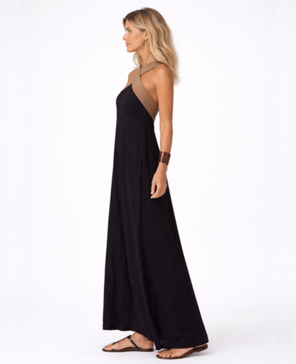 Backless Maxi Dress Women – Open Back & Cross-Over Neckline, Summer Wedding Beach Canada