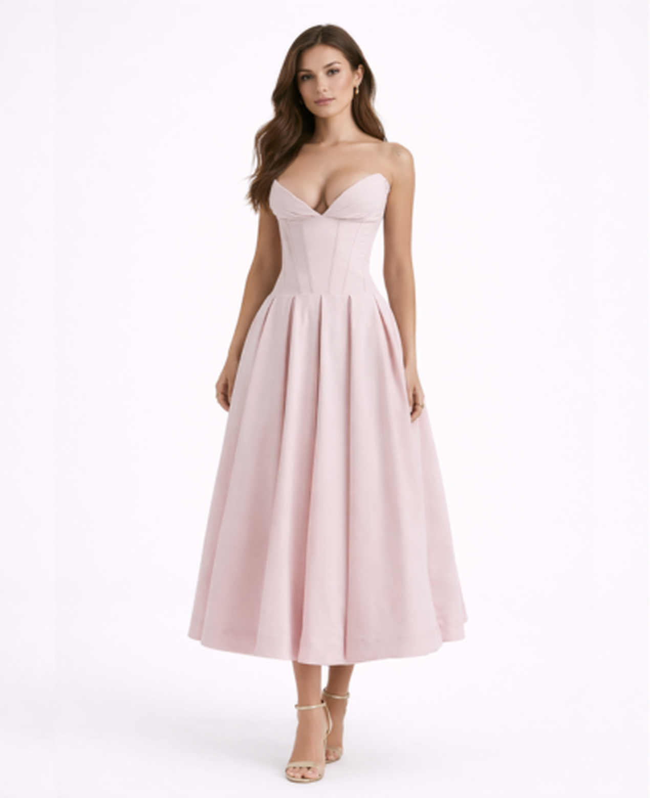 Flared Midi Dress Women – Structured Neckline & Defined Waist, Summer Wedding Guest Canada