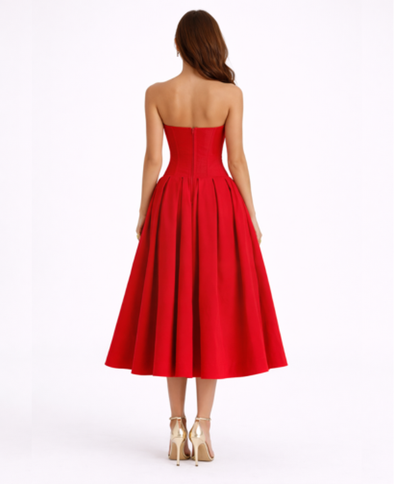 Flared Midi Dress Women – Structured Neckline & Defined Waist, Summer Wedding Guest Canada
