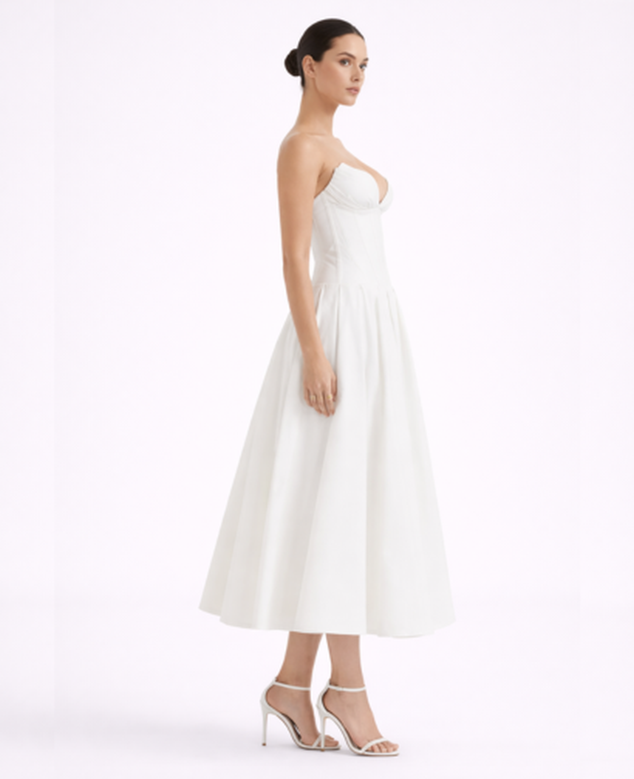 Flared Midi Dress Women – Structured Neckline & Defined Waist, Summer Wedding Guest Canada