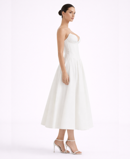 Flared Midi Dress Women – Structured Neckline & Defined Waist, Summer Wedding Guest Canada