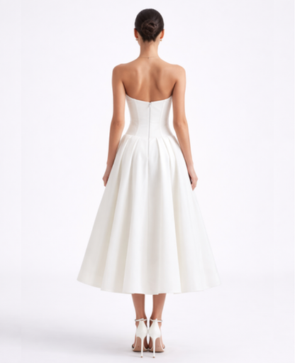 Flared Midi Dress Women – Structured Neckline & Defined Waist, Summer Wedding Guest Canada