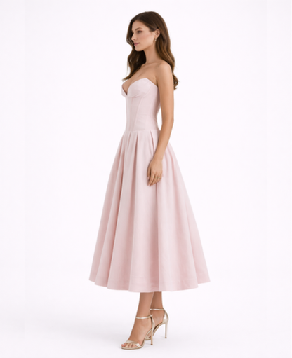 Flared Midi Dress Women – Structured Neckline & Defined Waist, Summer Wedding Guest Canada