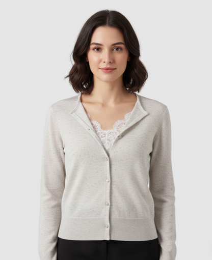 Fitted Button-Front Cardigan Women – Long Sleeve Knit & Slim Fit, Smart Casual Office Layering