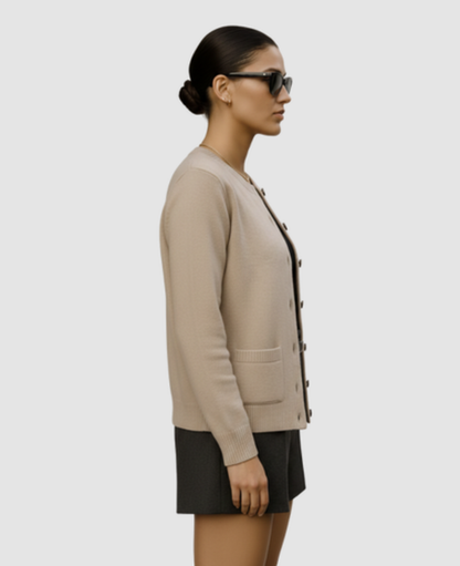 Button-Down Cardigan Jacket Women – Lightweight Knit & Straight-Cut Blazer, Smart Casual Chic