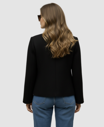 Button-Down Cardigan Jacket Women – Lightweight Knit & Straight-Cut Blazer, Smart Casual Chic