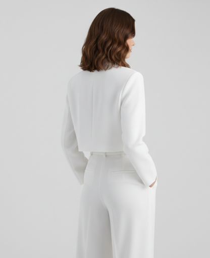 Cargo Two-Piece Set Women – Cropped Jacket & Pleated Wide-Leg Trousers, City Chic Utility