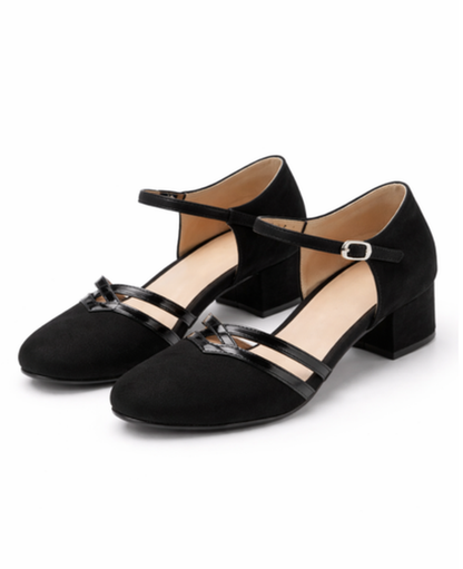 Mary Jane Block-Heel Pumps Women – Double Front Straps & Ankle Strap, Office to Evening Chic