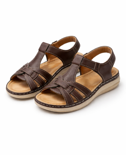 Criss-Cross Flat Sandals Women – Adjustable Ankle Strap & Non-Slip Sole, Patio Season Summer