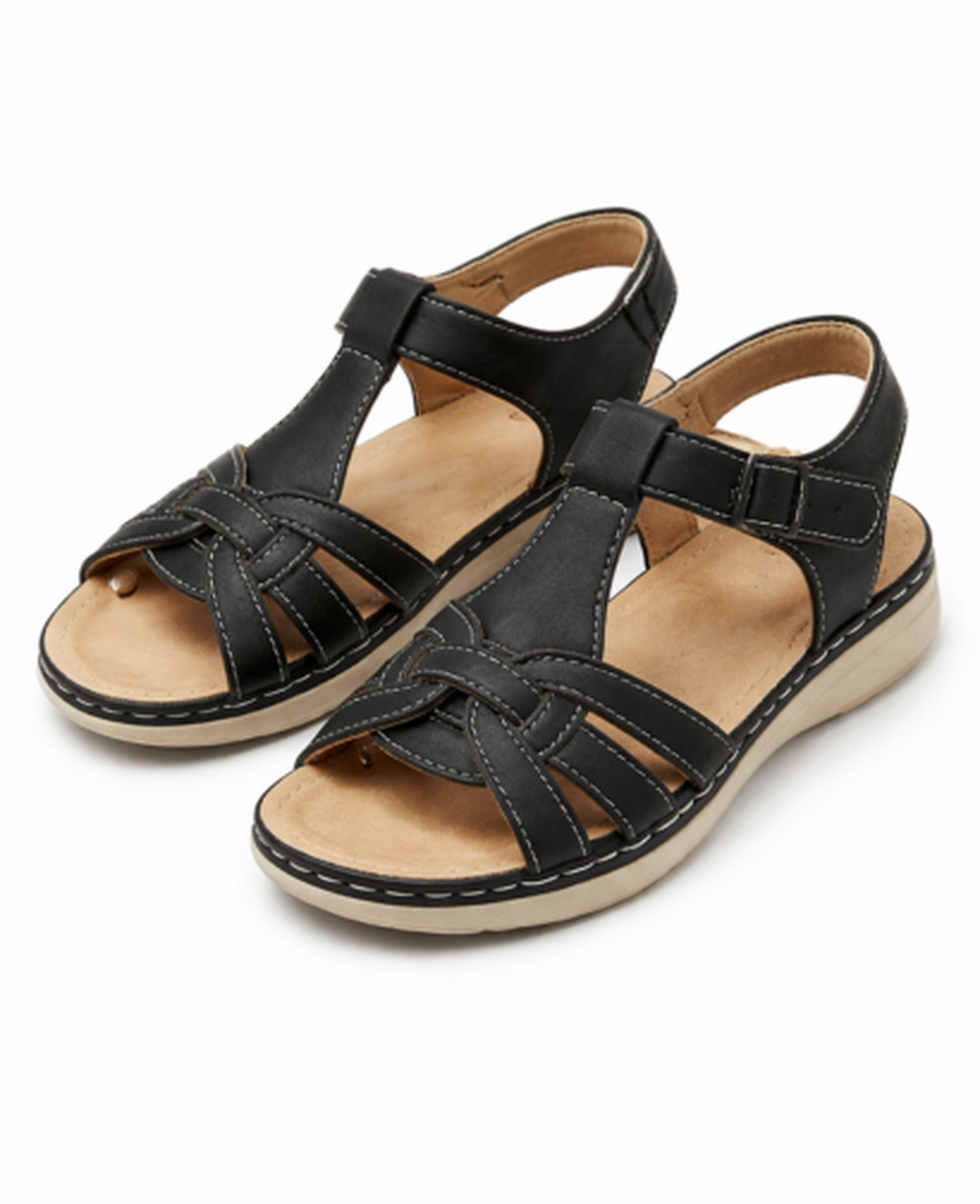 Criss-Cross Flat Sandals Women – Adjustable Ankle Strap & Non-Slip Sole, Patio Season Summer