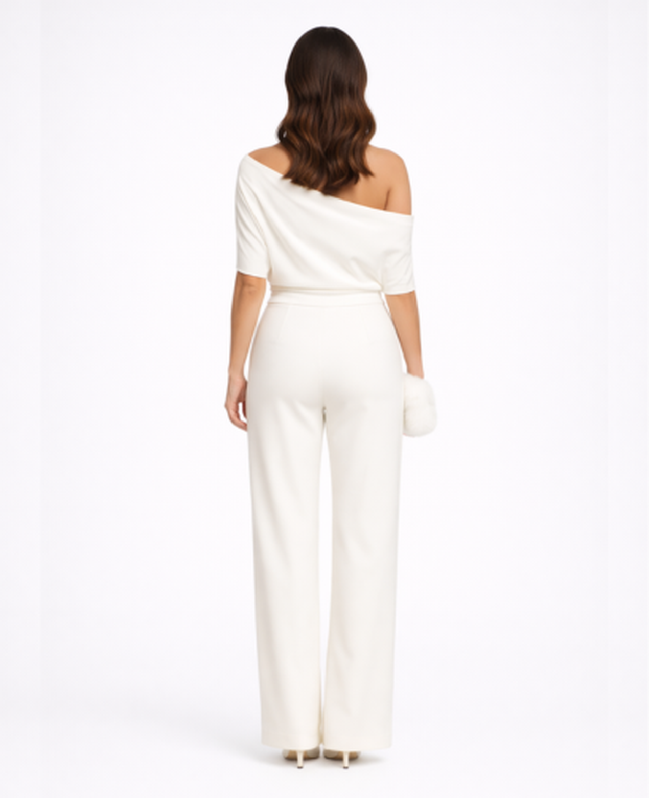 One-Shoulder Wide-Leg Jumpsuit Women – Asymmetric Neckline & Defined Waist, Wedding Guest Evening Elegant