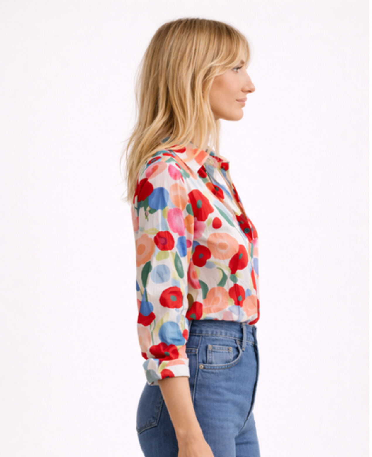 Floral Print Blouse Women – Classic Collar & Button-Front, Boho Casual Summer